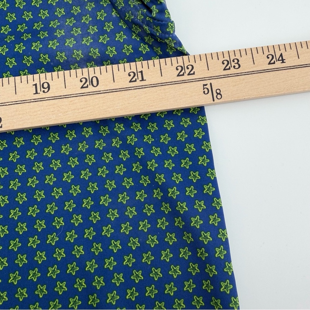Donald Ross Sport Men’s Golf Polo Shirt Medium Blue Green Star Print Sport Fit - Picture 8 of 9